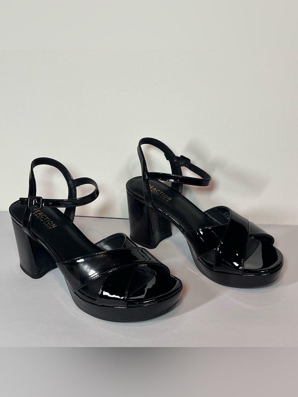 Reaction by Kenneth Cole Patent Platform Heeled Sandals